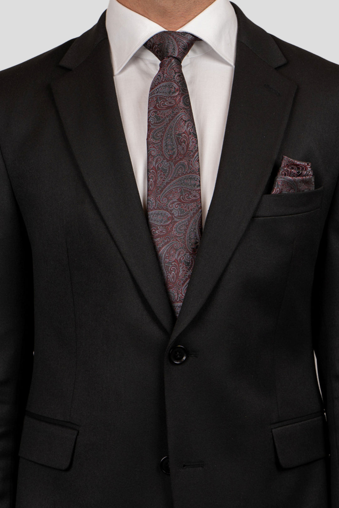 sort & rød paisley slips PVD