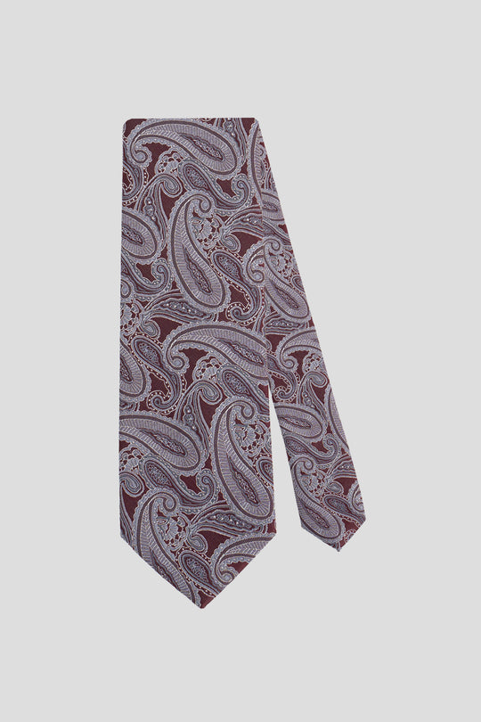 Bordeaux & grå paisley slips PVD