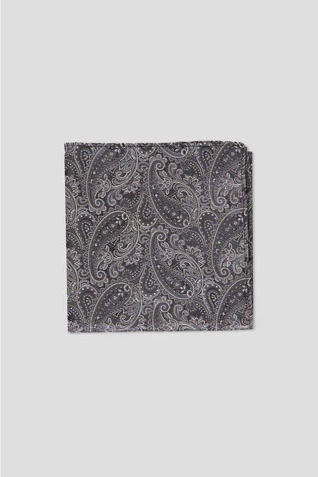 Schwarz-weißes Einstecktuch mit Paisley