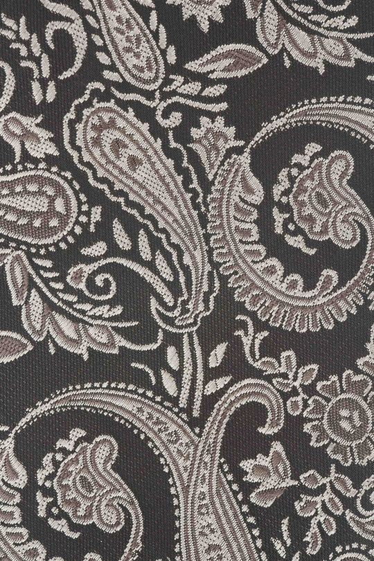 Sort & beige paisley lommeklud PVD