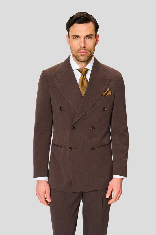 PRESTIGE mørkebrun dobbeltradet blazer MBO