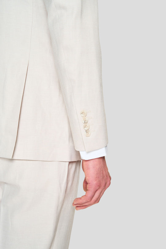 PRESTIGE off-white doppelreihiger Leinenblazer