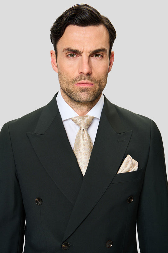 PREMIUM grøn dobbeltradet blazer