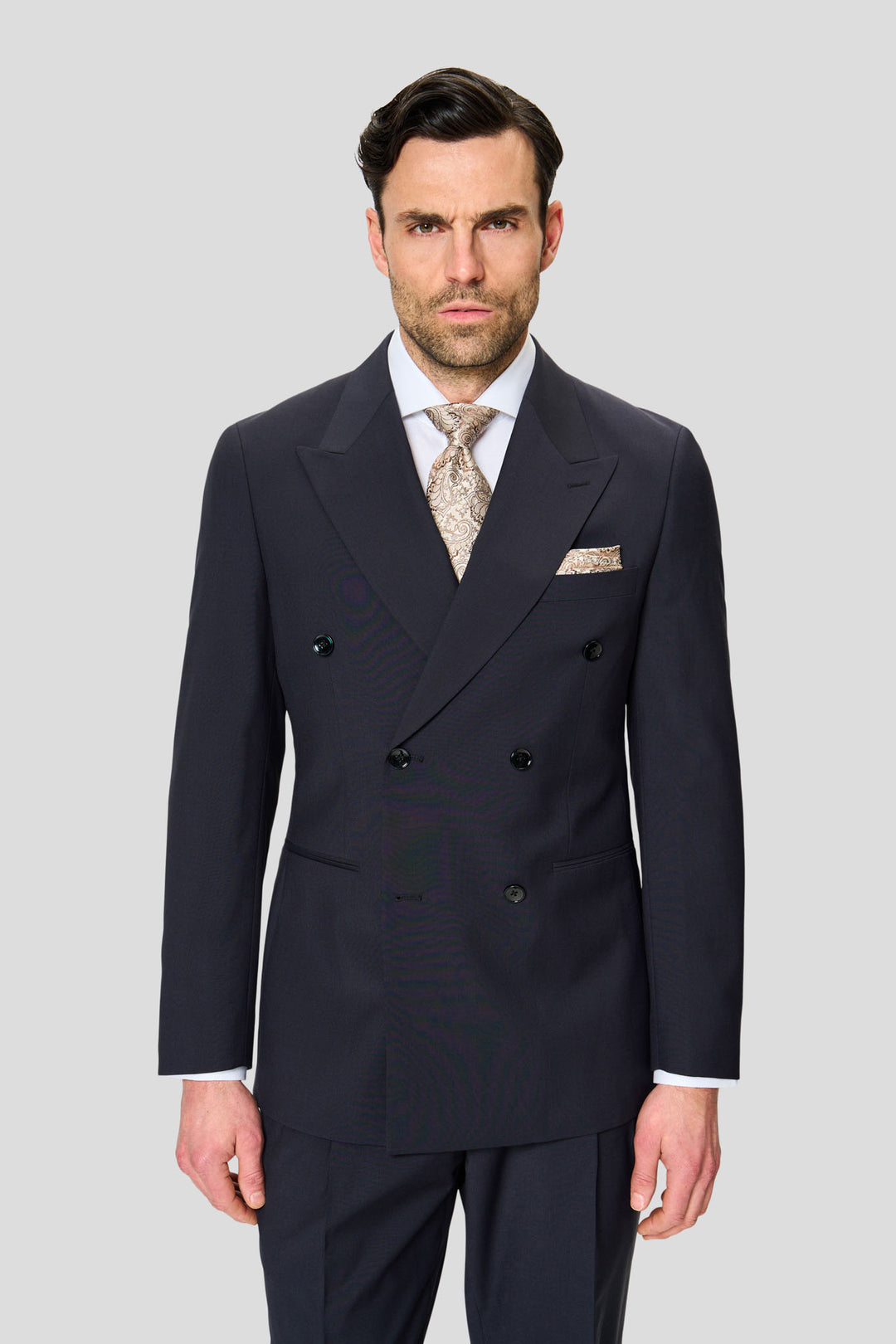 PREMIUM marineblauer zweireihiger Anzug