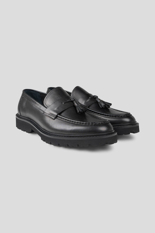 Sort chunky loafer med tassel Ahler