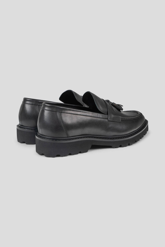 Sort chunky loafer med tassel Ahler