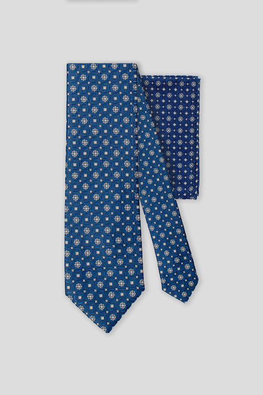 Slips & lommekluds pakke (Blå blomstret) suitclub.dk