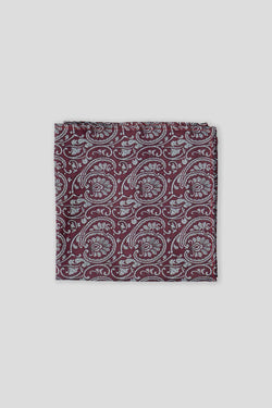 Bordeaux & weißes Paisley-Einstecktuch