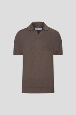 Braunes Kurzarm-Polo