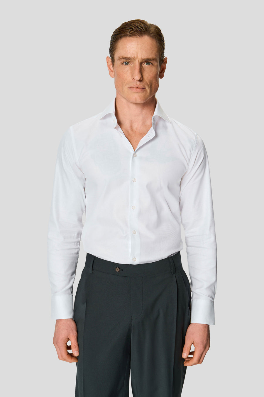Exclusive twill skjorte hvid slim Shirtmakers