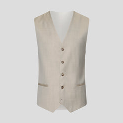HERITAGE beige Weste mit Fischgrätmuster