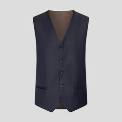 HERITAGE marineblaue Weste mit Nadelstreifen