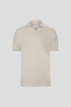Kurzärmeliges sandfarbenes Poloshirt