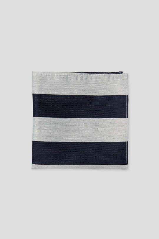 Navy stribet lommeklud PVD