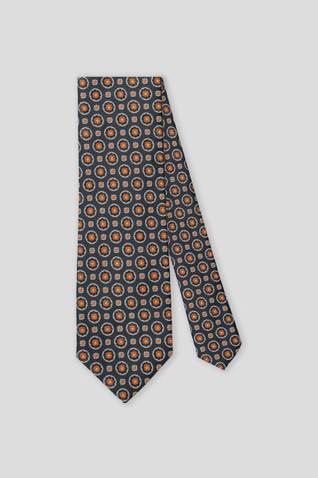 Orange geblümte Krawatte