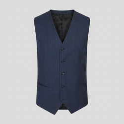 PREMIUM marineblaue Weste mit Nadelstreifen